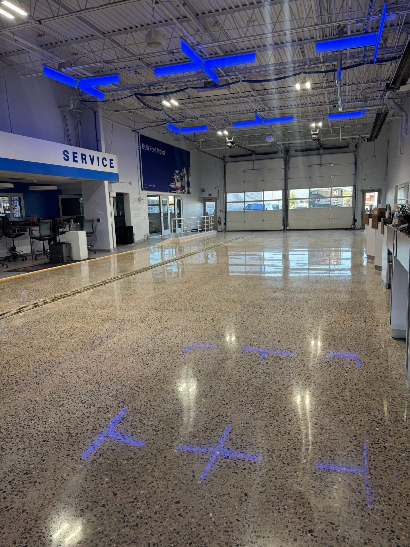 Finished garage floor coating